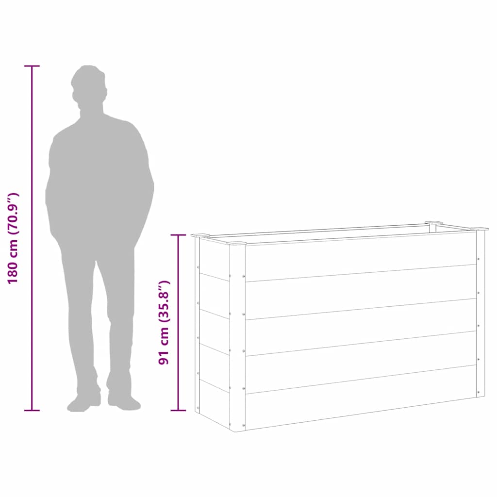 Garten-Hochbeet WPC 150 x 50 x 91 cm Grau