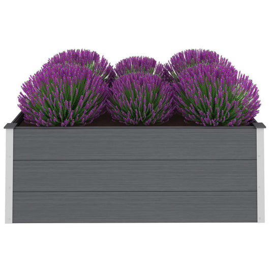 Garten-Hochbeet WPC 150 x 100 x 54 cm Grau