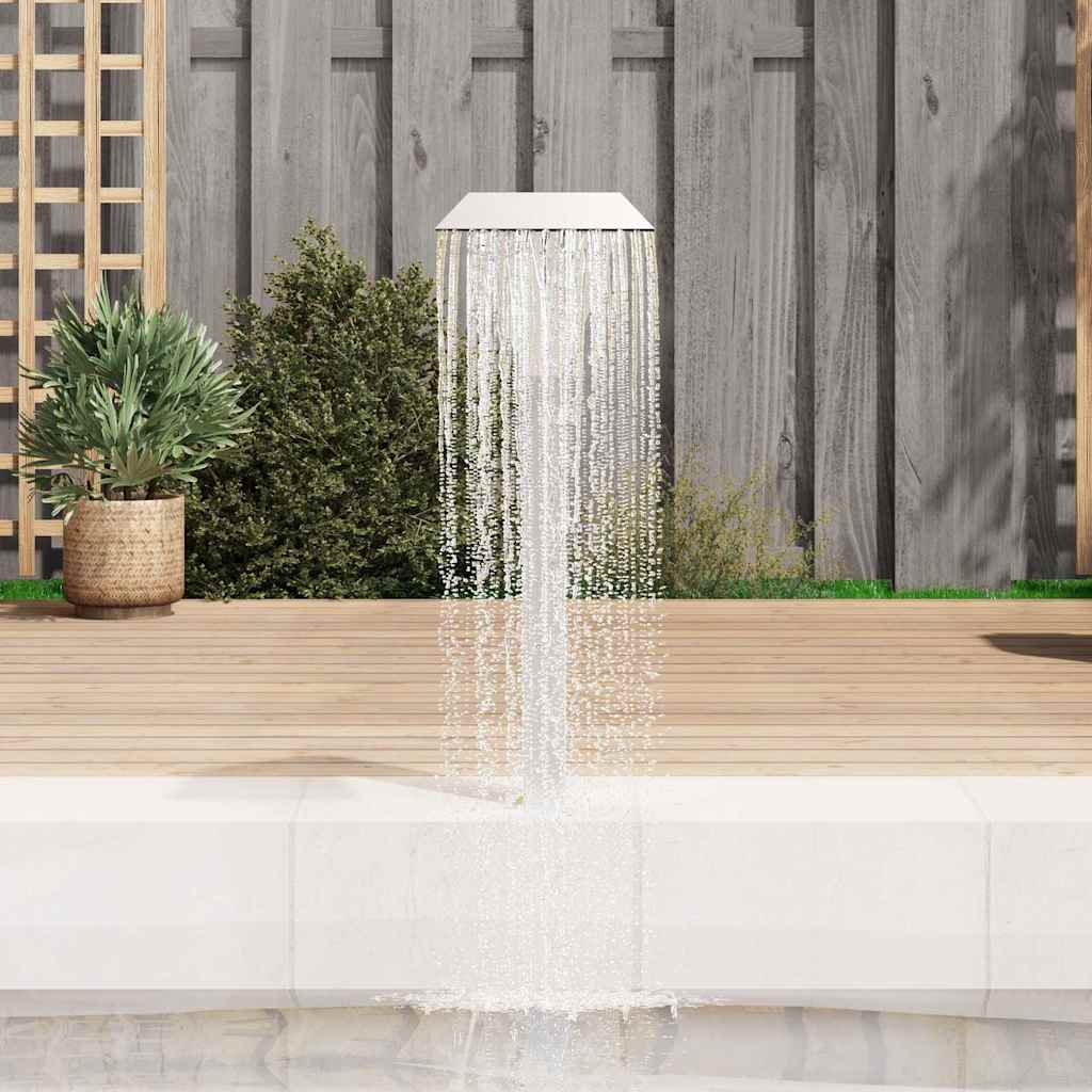 Pool-Wasserfall Edelstahl 50x30x90 cm Silbern
