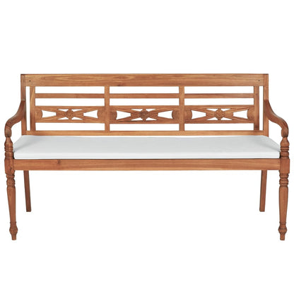 Batavia Gartenbank mit Polstern 150 cm Teak