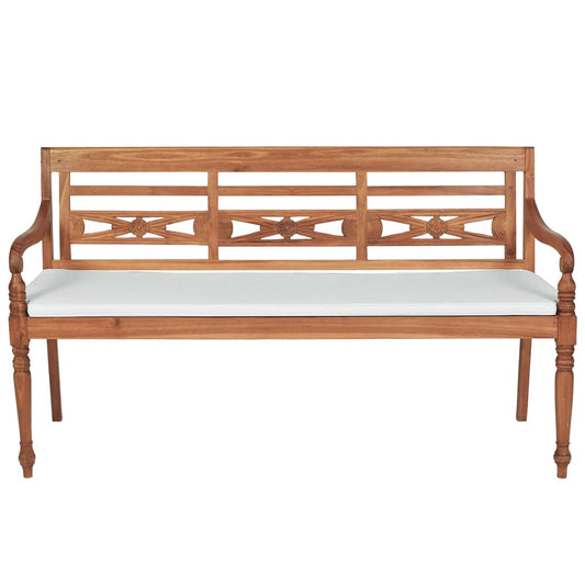 Batavia Gartenbank mit Polstern 150 cm Teak