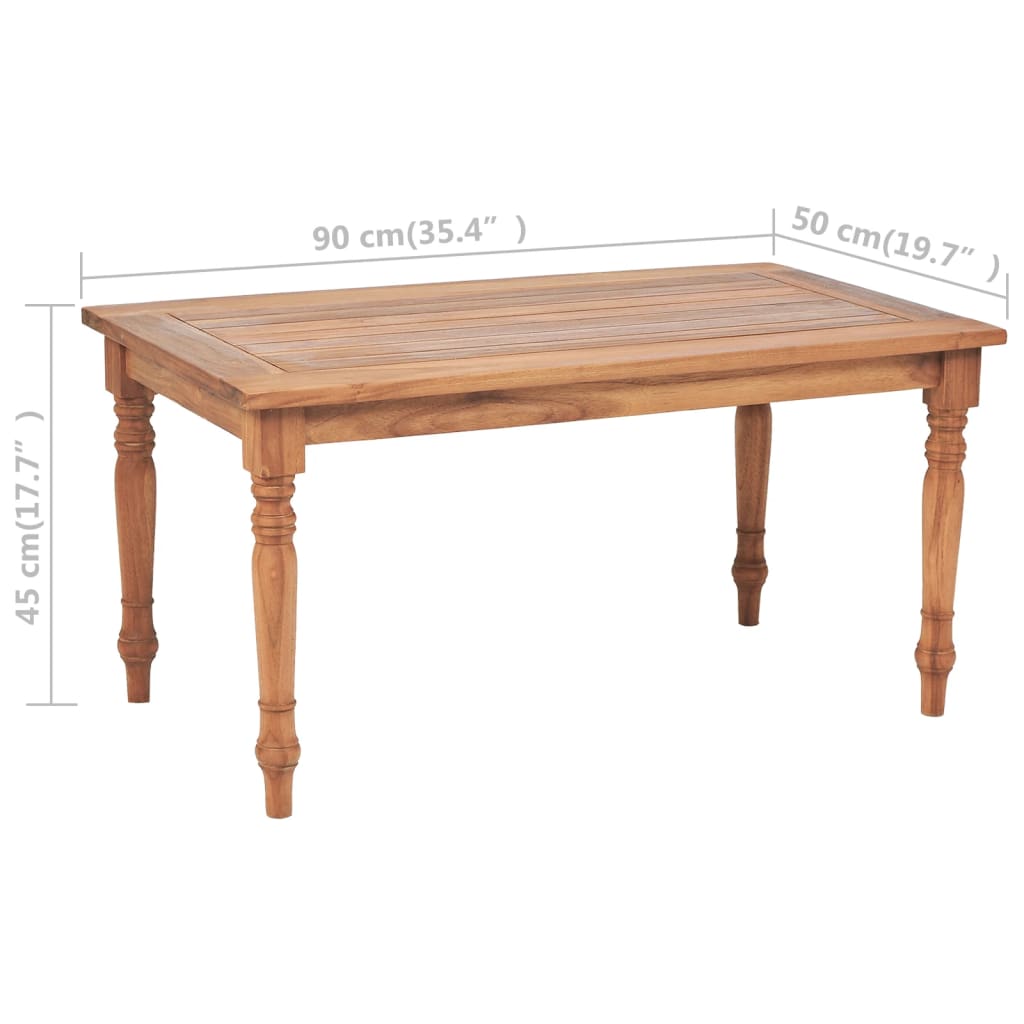 Batavia-Couchtisch Teak 90x50x45 cm