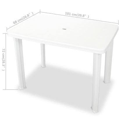 Havebord Hvid 101x68x72 cm Plast