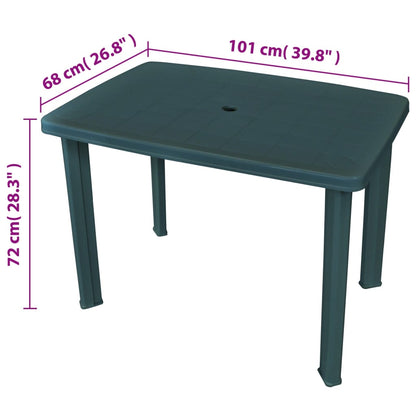 Havebord Grøn 101x68x72 cm Plast