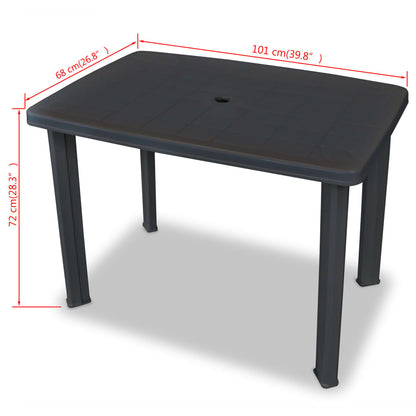Gartentisch Anthrazit 101x68x72 cm Kunststoff