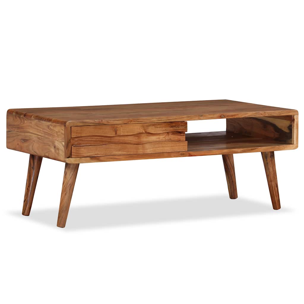 Couchtisch mit Schublade Massivholz Geschnitzt 100x50x40 cm