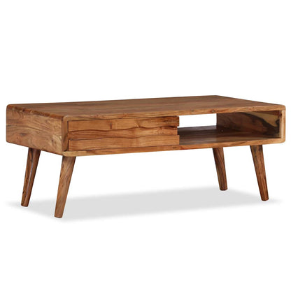 Couchtisch mit Schublade Massivholz Geschnitzt 100x50x40 cm