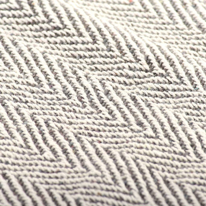 Überwurf Baumwolle Fischgrätenmuster 220x250 cm Grau