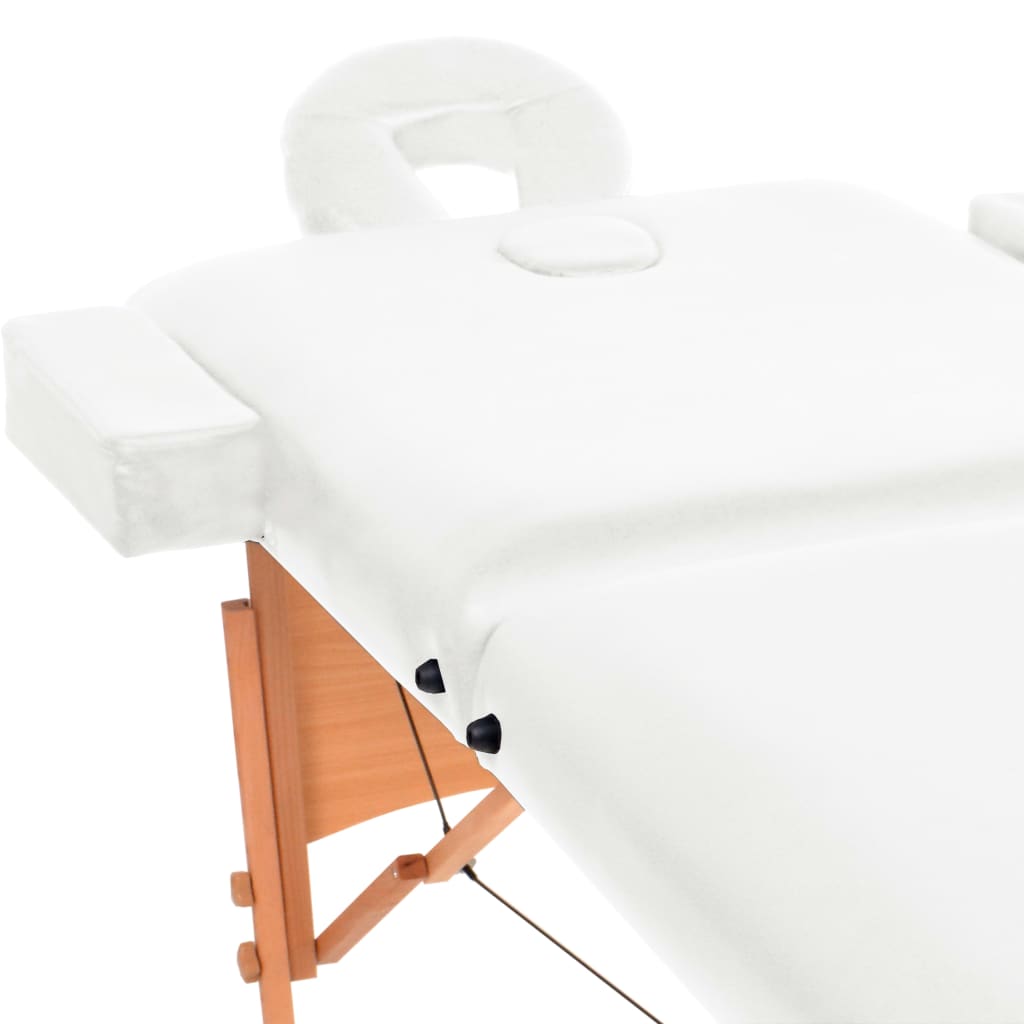 Massageliege 2-Zonen Klappbar 10 cm Sitz Weiß
