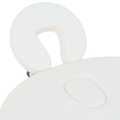 Massageliege Klappbar 4 cm Polsterung 2 Nackenrollen Weiß