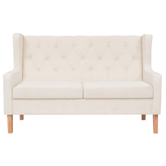 2-Sitzer Sofa Stoff Cremeweiß