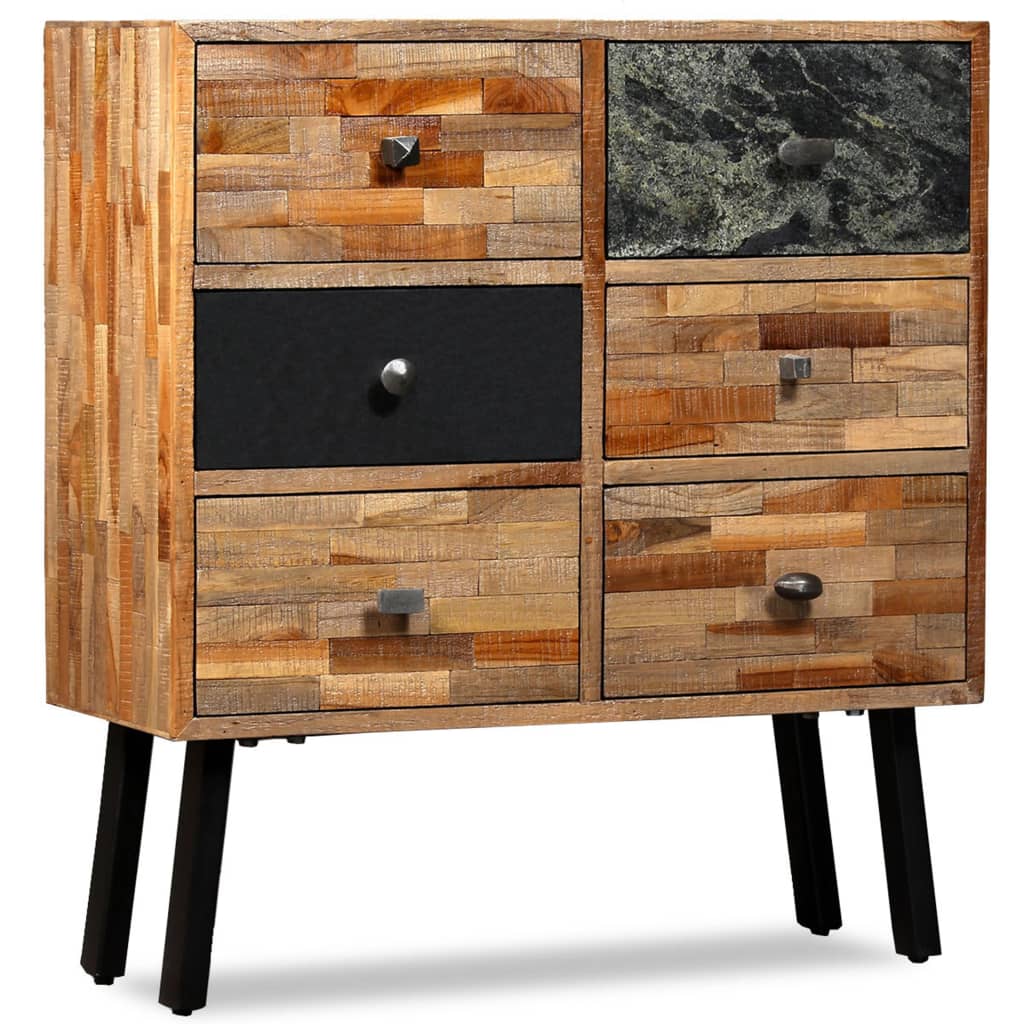 Beistellschrank mit 6 Schubladen Recyceltes Teakholz 70x30x76cm