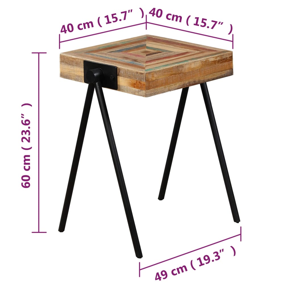 Sidebord genanvendt massivt træ teaktræ