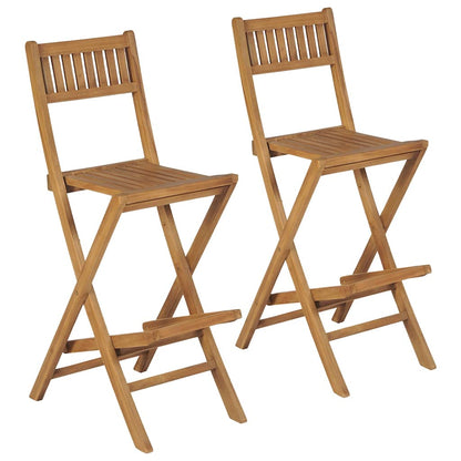 Klappbare Garten-Barhocker 2 Stk. Massivholz Teak