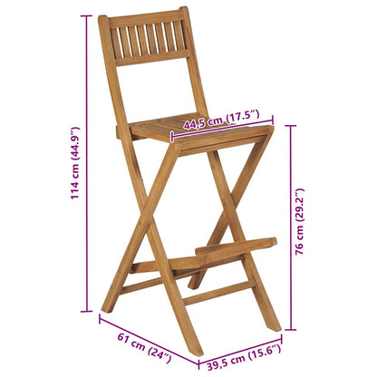 Klappbare Garten-Barhocker 2 Stk. Massivholz Teak