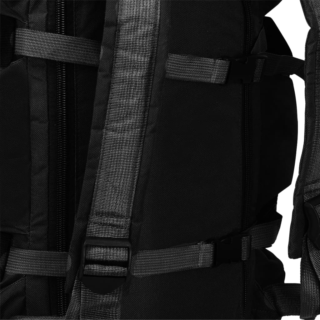 3-in-1 Seesack Armee-Stil 45 L Schwarz