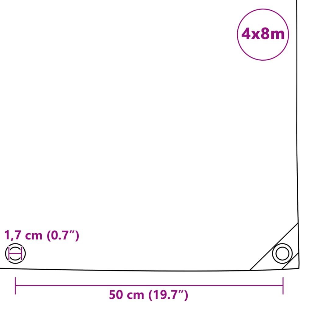 Abdeckplane 650 g/m² 4x8 m Grau