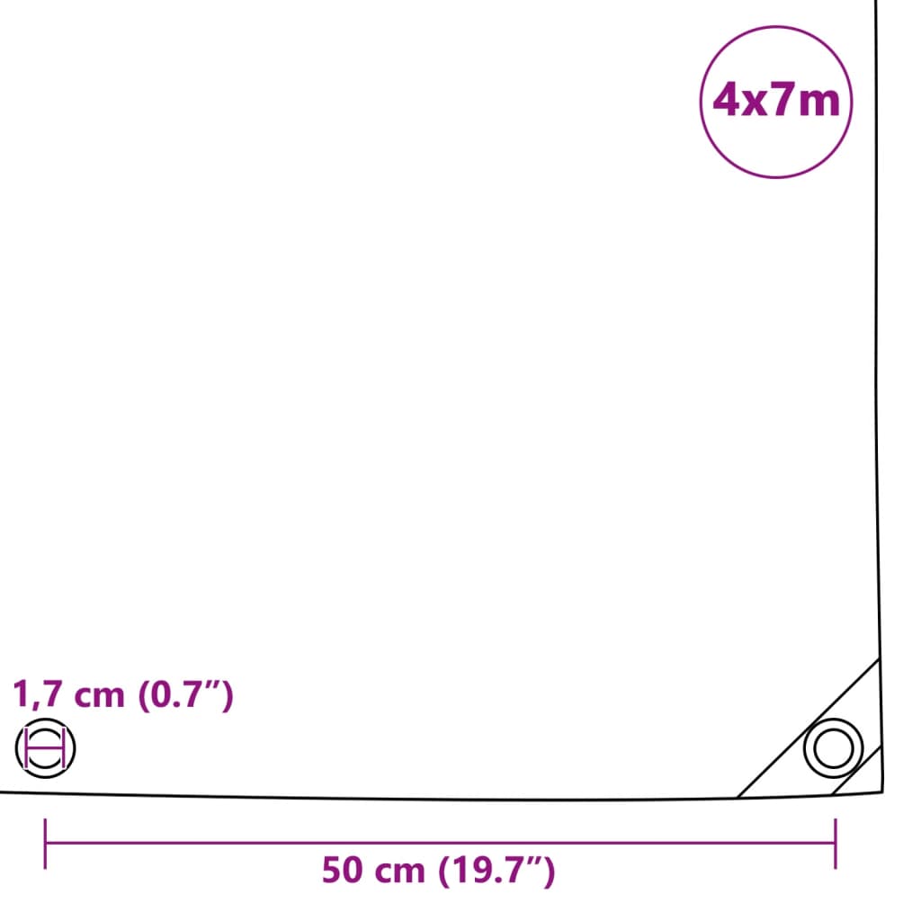 Abdeckplane 650 g/m² 4x7 m Blau