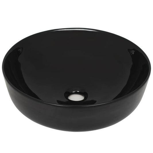 Waschbecken Keramik Rund Schwarz 41,5 x 13,5 cm