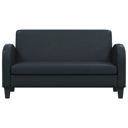 Sofa 2-Sitzer Kunstleder Schwarz