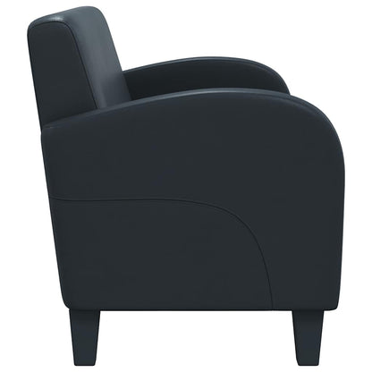 Sofa 2-Sitzer Kunstleder Schwarz