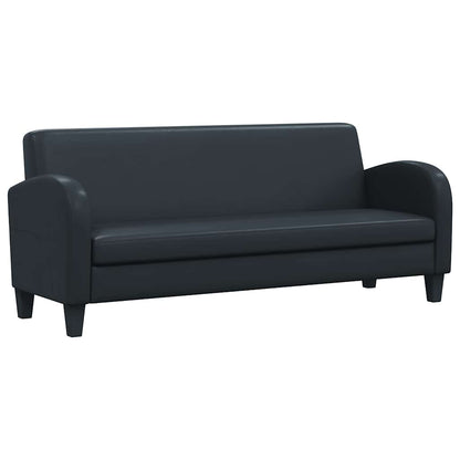 3-Sitzer-Sofa Kunstleder Schwarz