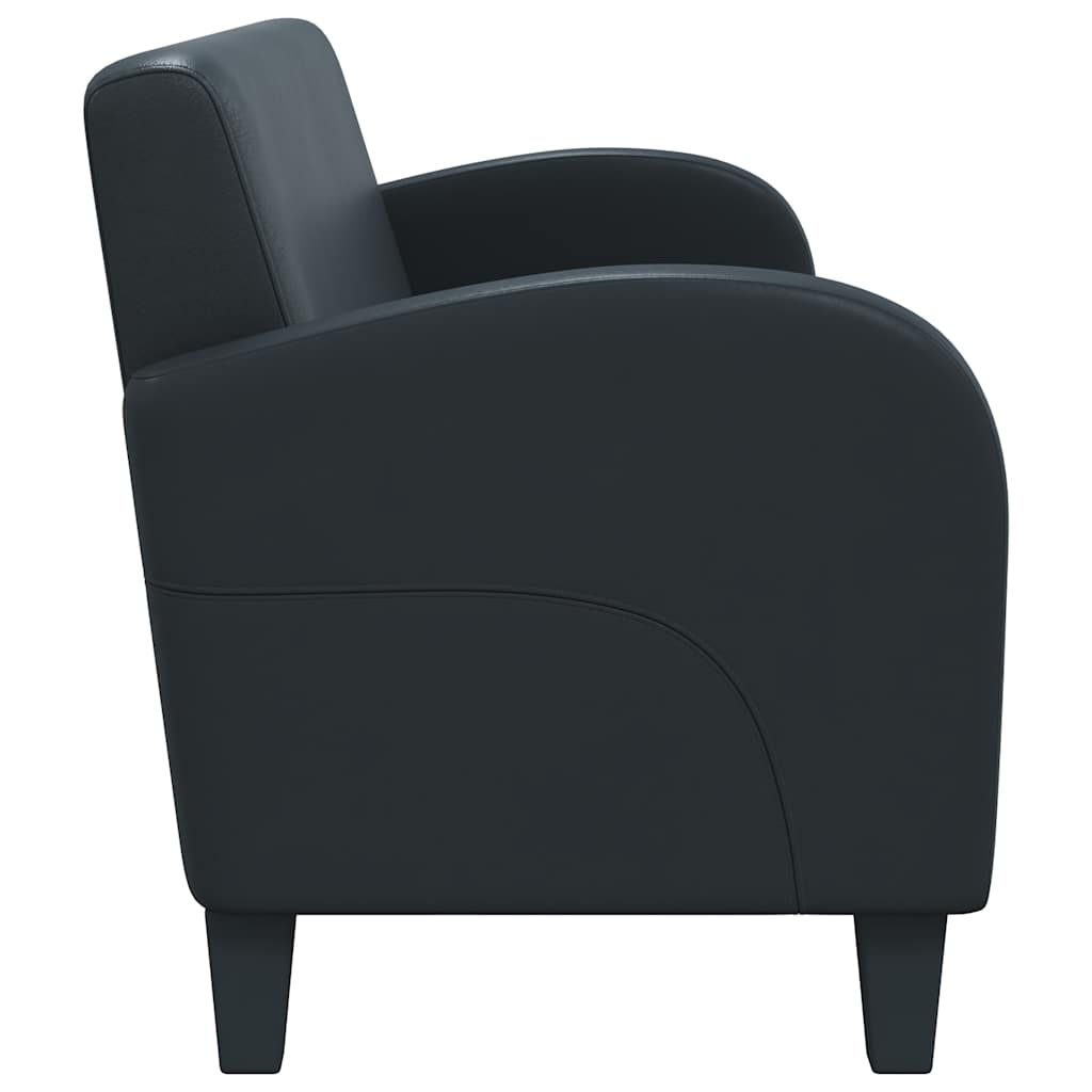 3-Sitzer-Sofa Kunstleder Schwarz
