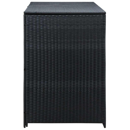 Mülltonnenbox für 2 Tonnen Poly Rattan Schwarz 148x80x111 cm