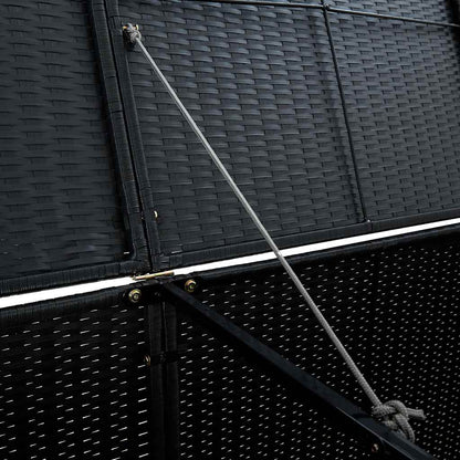 Mülltonnenbox für 2 Tonnen Poly Rattan Schwarz 148x80x111 cm