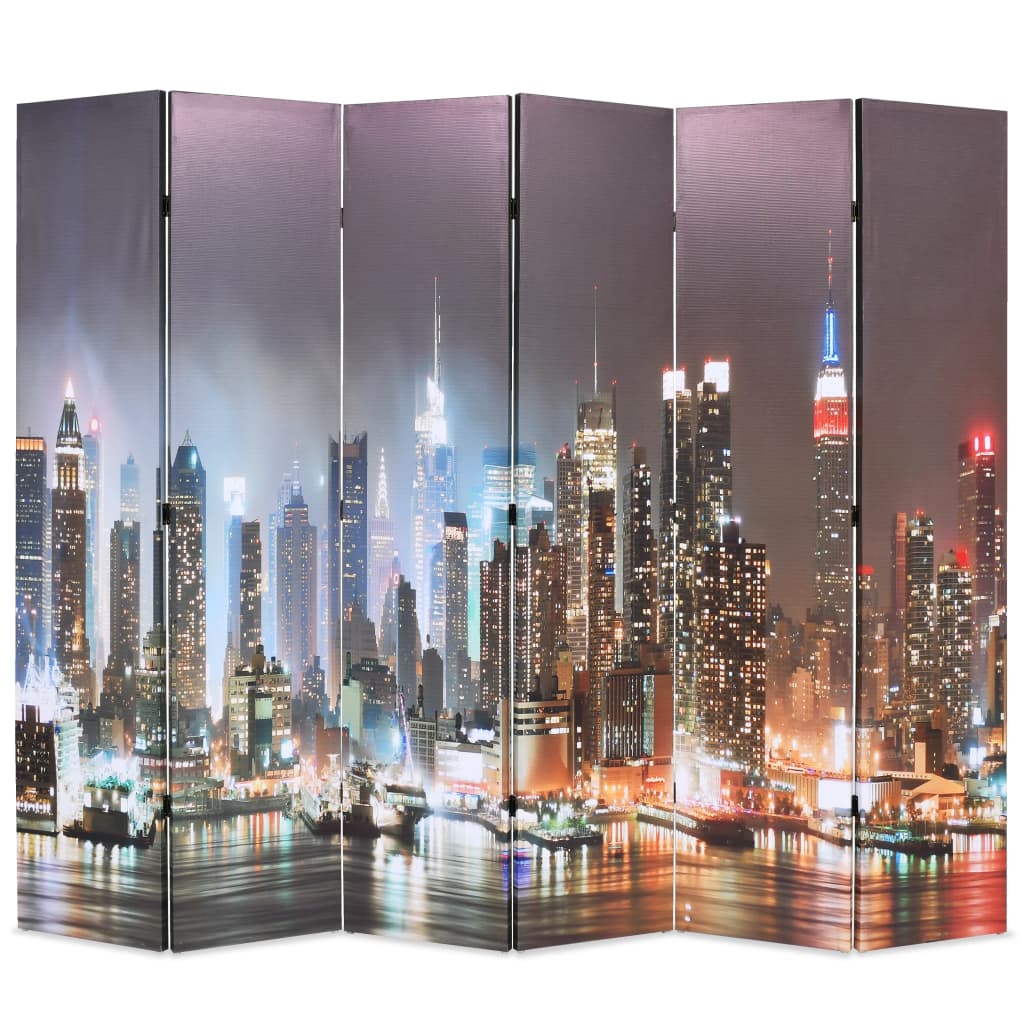 Sammenfoldelig rumdeler 228 x 170 cm New York om natten