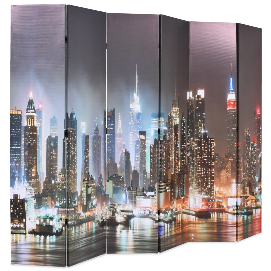 Sammenfoldelig rumdeler 228 x 170 cm New York om natten