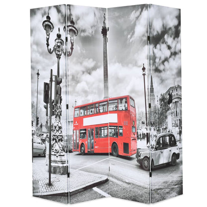 Sammenfoldelig rumdeler 160 x 170 cm London Bus Sort og Hvid