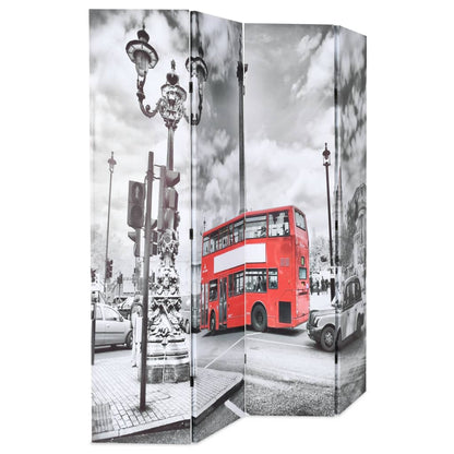 Sammenfoldelig rumdeler 160 x 170 cm London Bus Sort og Hvid