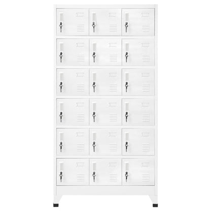 Schließfachschrank mit 18 Fächern Metall 90x40x180 cm