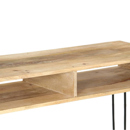 Konsolbord massivt mangotræ 115 x 35 x 76 cm