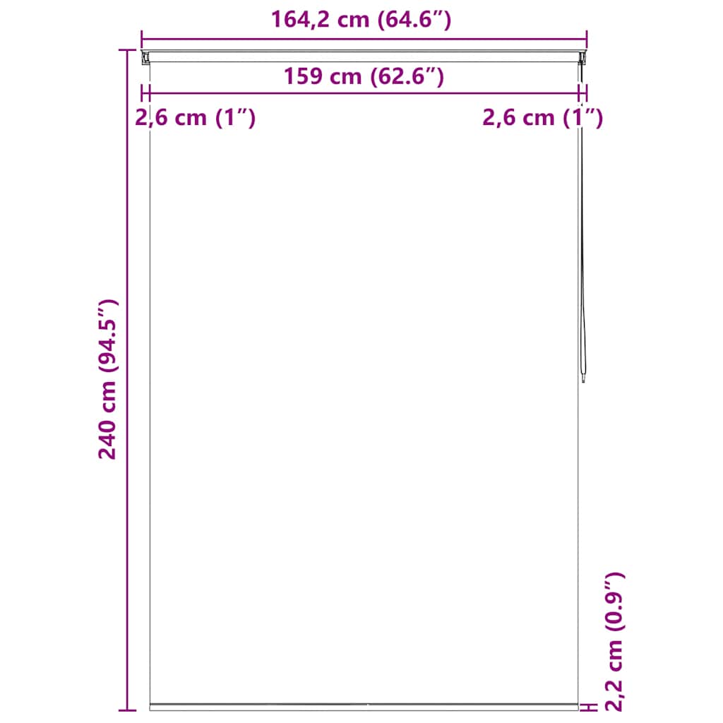 Duschrollo 160x240 cm Quadratmuster