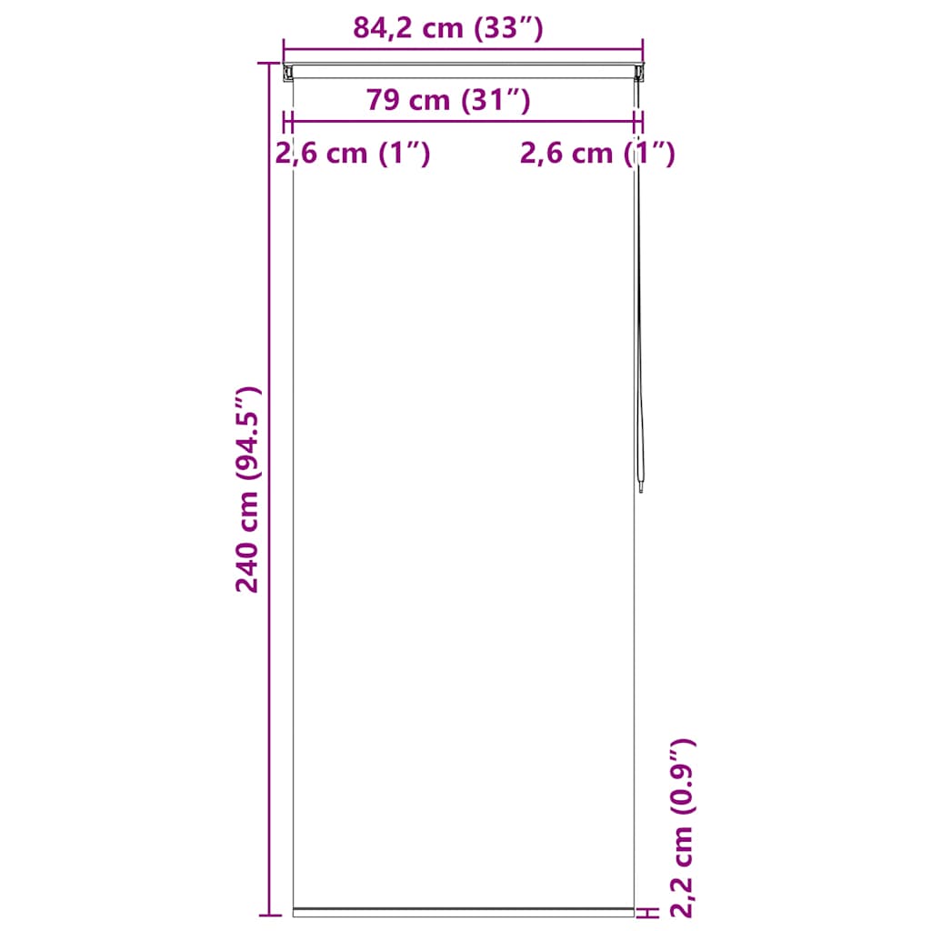 Duschrollo 80x240 cm Blasenmuster