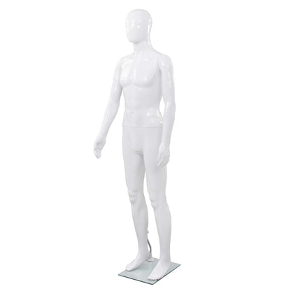 Mannequin med glasbund Hvid 185 cm