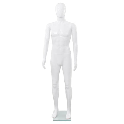 Mannequin med glasbund Hvid 185 cm
