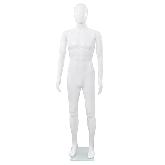 Mannequin med glasbund Hvid 185 cm