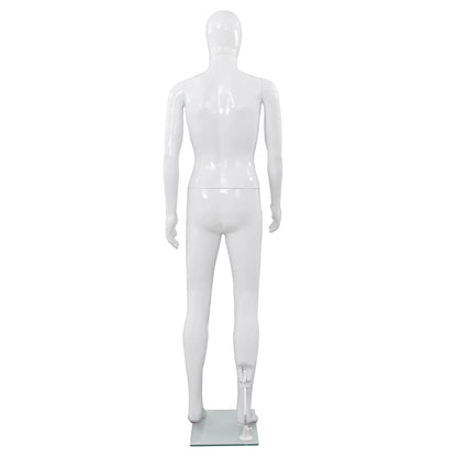 Mannequin med glasbund Hvid 185 cm