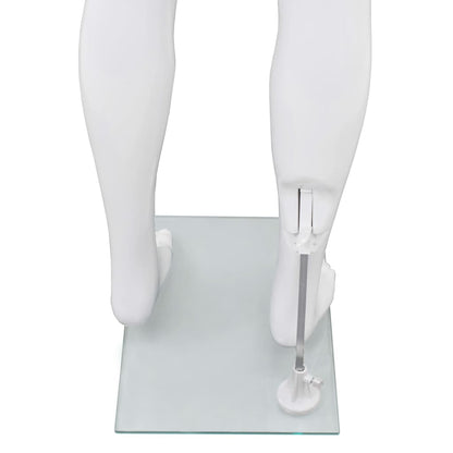 Mannequin med glasbund Hvid 185 cm