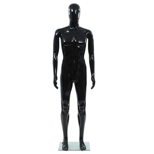 Mannequin med glasbund Sort 185 cm