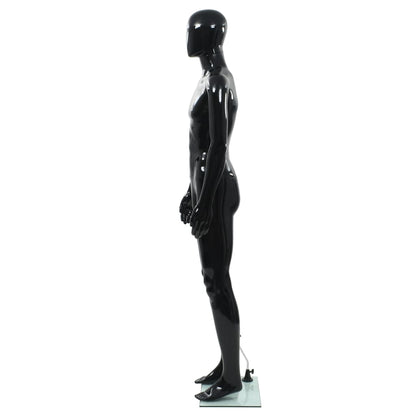 Mannequin med glasbund Sort 185 cm