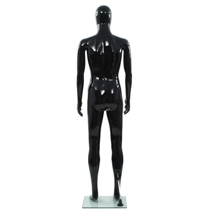Mannequin med glasbund Sort 185 cm