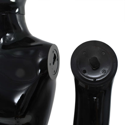 Mannequin med glasbund Sort 185 cm