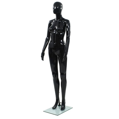 Damemannequin med glasbund Sort 175 cm
