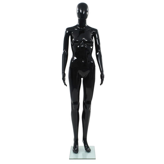 Damemannequin med glasbund Sort 175 cm
