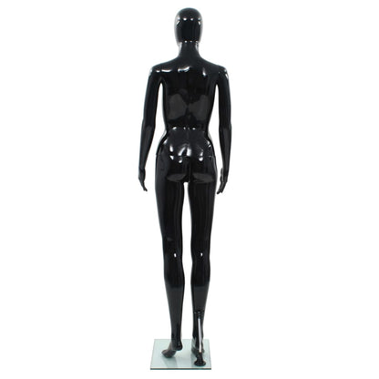 Damemannequin med glasbund Sort 175 cm