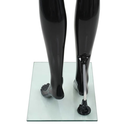 Damemannequin med glasbund Sort 175 cm